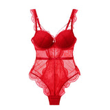 Red French Lace Teddy