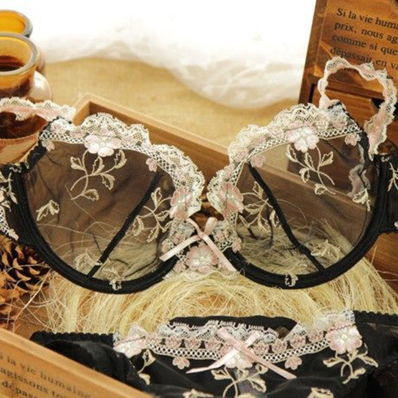 Floral Elegance Ultra-Thin Lace Lingerie Set Modest Temptations Floral Elegance Ultra-Thin Lace Lingerie Set Modest Temptations